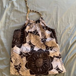 WHBM size 4 black and white halter top.